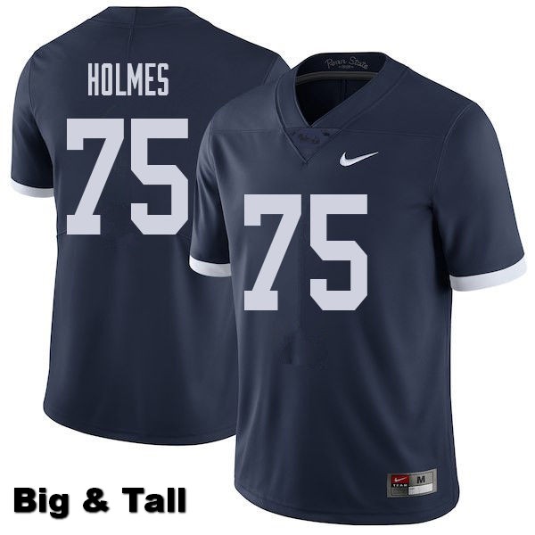 NCAA Nike Men's Penn State Nittany Lions Des Holmes #75 College Football Authentic Throwback Big & Tall Navy Stitched Jersey AGR6198EO